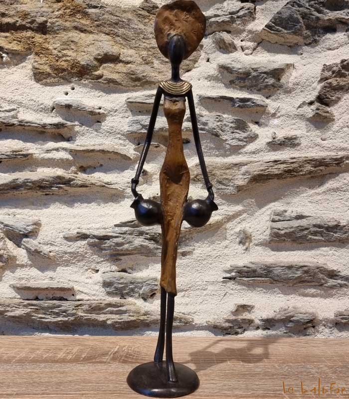 Sculpture en bronze femme africaine 38 cm