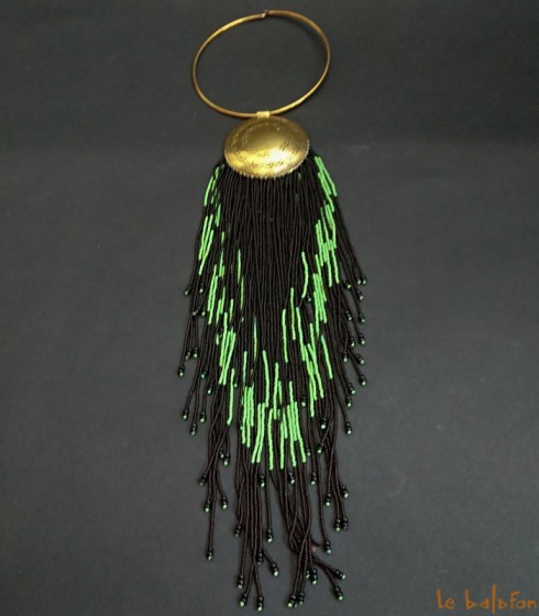 collier ethnique à franges pendentif laiton