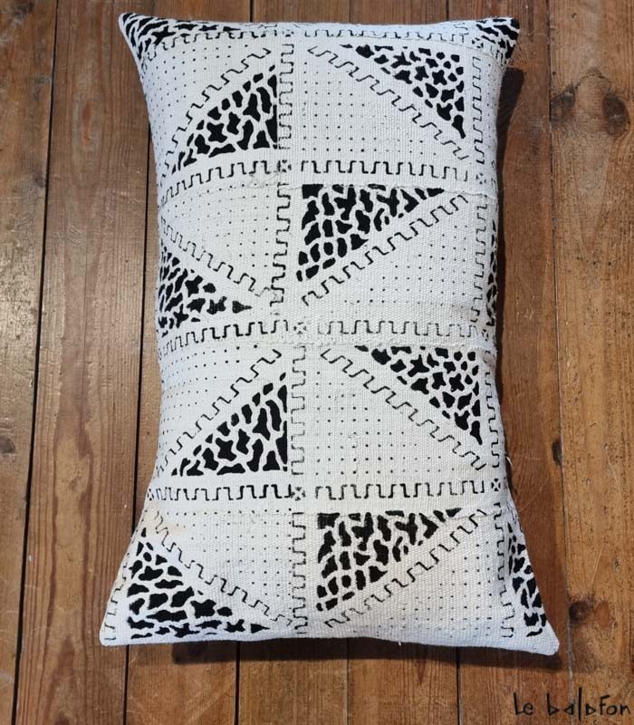 KIVUJU housse de coussin bogolan gris